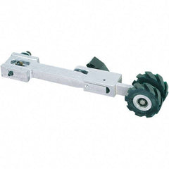 Dynabrade - 1-1/2" Wide Electric Versatility Belt Grinder Contact Arm - Split Wheel Arm, 72" Belt Length x 1-1/2" Belt Width, Serrated, Rubber, 70" Contact Wheel Diam - Apex Tool & Supply