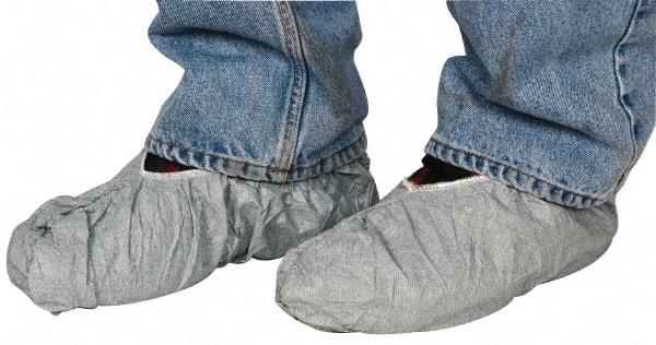 Dupont - Size Universal, Tyvek, Non-Skid Shoe Cover - Grey, Non-Chemical Resistant - Apex Tool & Supply
