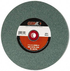 Camel Grinding Wheels - 80 Grit Silicon Carbide Bench & Pedestal Grinding Wheel - 7" Diam x 1" Hole x 1" Thick, 3760 Max RPM, I Hardness, Medium Grade , Vitrified Bond - Apex Tool & Supply