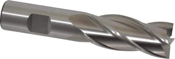 Cleveland - 7/8", 1-7/8" LOC, 3/4" Shank Diam, 4-1/8" OAL, 4 Flute, High Speed Steel Square End Mill - Single End, Uncoated, Spiral Flute, 30° Helix, Centercutting, Right Hand Cut, Right Hand Flute, Series HG-4C - Apex Tool & Supply