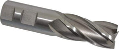 Cleveland - 1", 2" LOC, 1" Shank Diam, 4-1/2" OAL, 4 Flute, High Speed Steel Square End Mill - Single End, Uncoated, Spiral Flute, 30° Helix, Centercutting, Right Hand Cut, Right Hand Flute, Series HG-4C - Apex Tool & Supply