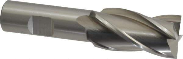 Cleveland - 1", 1-7/8" LOC, 3/4" Shank Diam, 4-1/8" OAL, 4 Flute, High Speed Steel Square End Mill - Single End, Uncoated, Spiral Flute, 30° Helix, Centercutting, Right Hand Cut, Right Hand Flute, Series HG-4C - Apex Tool & Supply