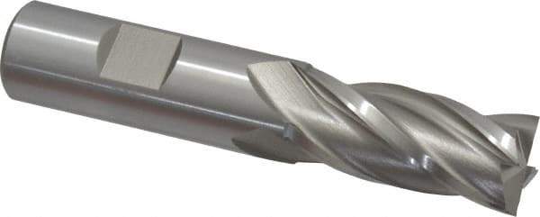 Cleveland - 23/32", 1-5/8" LOC, 3/4" Shank Diam, 3-7/8" OAL, 4 Flute, High Speed Steel Square End Mill - Single End, Uncoated, Spiral Flute, 30° Helix, Centercutting, Right Hand Cut, Right Hand Flute, Series HG-4C - Apex Tool & Supply