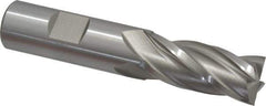 Cleveland - 23/32", 1-5/8" LOC, 3/4" Shank Diam, 3-7/8" OAL, 4 Flute, High Speed Steel Square End Mill - Single End, Uncoated, Spiral Flute, 30° Helix, Centercutting, Right Hand Cut, Right Hand Flute, Series HG-4C - Apex Tool & Supply