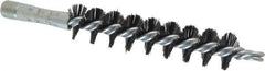 Schaefer Brush - 4-1/2" Brush Length, 1" Diam, Double Stem, Single Spiral Flue Brush - 7-1/2" Long, Tempered Steel Wire, 1/4" NPSM Male Connection - Apex Tool & Supply