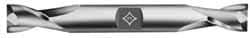 Cleveland - 23/32", 1.313" LOC, 3/4" Shank Diam, 5-5/8" OAL, 2 Flute, High Speed Steel Square End Mill - Double End, Uncoated, Spiral Flute, 30° Helix, Centercutting, Right Hand Cut, Right Hand Flute, Series HD-2 - Apex Tool & Supply