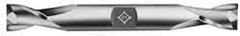 Cleveland - 23/32", 1.313" LOC, 3/4" Shank Diam, 5-5/8" OAL, 2 Flute, High Speed Steel Square End Mill - Double End, Uncoated, Spiral Flute, 30° Helix, Centercutting, Right Hand Cut, Right Hand Flute, Series HD-2 - Apex Tool & Supply