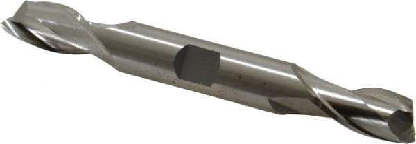Cleveland - 15/32", 13/16" LOC, 1/2" Shank Diam, 4-1/8" OAL, 2 Flute, High Speed Steel Square End Mill - Double End, Uncoated, Spiral Flute, 30° Helix, Centercutting, Right Hand Cut, Right Hand Flute, Series HD-2 - Apex Tool & Supply