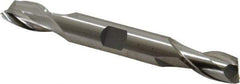 Cleveland - 15/32", 13/16" LOC, 1/2" Shank Diam, 4-1/8" OAL, 2 Flute, High Speed Steel Square End Mill - Double End, Uncoated, Spiral Flute, 30° Helix, Centercutting, Right Hand Cut, Right Hand Flute, Series HD-2 - Apex Tool & Supply