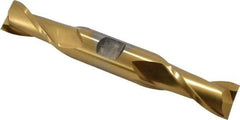 Cleveland - 3/4", 1-5/16" LOC, 3/4" Shank Diam, 5-5/8" OAL, 2 Flute, High Speed Steel Square End Mill - Double End, TiN Finish, Spiral Flute, 30° Helix, Centercutting, Right Hand Cut, Right Hand Flute, Series HD-2 - Apex Tool & Supply