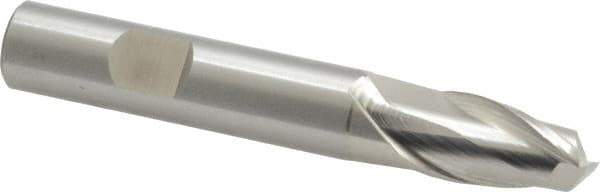 Cleveland - 31/64", 13/16" LOC, 1/2" Shank Diam, 3-1/4" OAL, 2 Flute, High Speed Steel Square End Mill - Single End, Uncoated, Spiral Flute, 30° Helix, Centercutting, Right Hand Cut, Right Hand Flute, Series HG-2 - Apex Tool & Supply