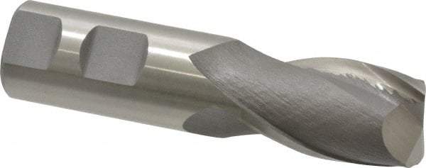 Cleveland - 1", 1-5/8" LOC, 1" Shank Diam, 4-1/2" OAL, 2 Flute, High Speed Steel Square End Mill - Single End, Uncoated, Spiral Flute, 30° Helix, Centercutting, Right Hand Cut, Right Hand Flute, Series HG-2 - Apex Tool & Supply