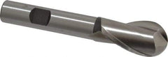 Cleveland - 3/4" Diam, 1-5/16" LOC, 2 Flute High Speed Steel Ball End Mill - Uncoated, Single End, 3-5/8" OAL, 1/2" Shank Diam, Spiral Flute - Apex Tool & Supply