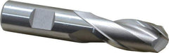 Cleveland - 3/4" Diam, 1-5/8" LOC, 2 Flute High Speed Steel Ball End Mill - Uncoated, Single End, 3-7/8" OAL, 3/4" Shank Diam, Spiral Flute - Apex Tool & Supply