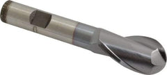 Cleveland - 3/4" Diam, 1-5/16" LOC, 2 Flute High Speed Steel Ball End Mill - TiCN Finish, Single End, 3-5/8" OAL, 1/2" Shank Diam, Spiral Flute - Apex Tool & Supply