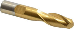 Cleveland - 5/8" Diam, 1-3/8" LOC, 2 Flute High Speed Steel Ball End Mill - TiN Finish, Single End, 3-1/4" OAL, 5/8" Shank Diam, Spiral Flute - Apex Tool & Supply