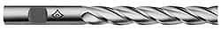 Cleveland - 5/8", 4" LOC, 5/8" Shank Diam, 6-1/8" OAL, 4 Flute, High Speed Steel Square End Mill - Single End, TiN Finish, Spiral Flute, 30° Helix, Centercutting, Right Hand Cut, Right Hand Flute, Series HG-4C - Apex Tool & Supply