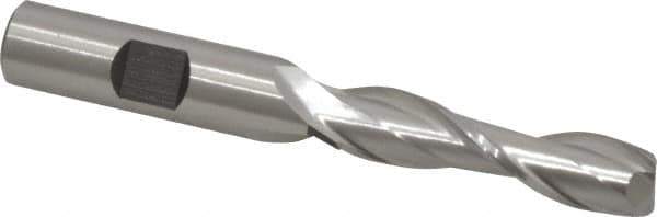Cleveland - 7/16", 1-3/4" LOC, 1/2" Shank Diam, 3-3/4" OAL, 2 Flute, High Speed Steel Square End Mill - Single End, Uncoated, Spiral Flute, 30° Helix, Centercutting, Right Hand Cut, Right Hand Flute, Series HG-2 - Apex Tool & Supply
