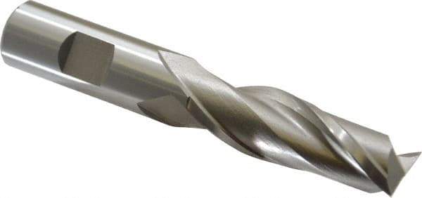 Cleveland - 3/4", 2-1/4" LOC, 3/4" Shank Diam, 5-1/4" OAL, 2 Flute, High Speed Steel Square End Mill - Single End, Uncoated, Spiral Flute, 30° Helix, Centercutting, Right Hand Cut, Right Hand Flute, Series HG-2 - Apex Tool & Supply