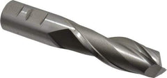 Cleveland - 7/8", 2-1/2" LOC, 7/8" Shank Diam, 5-3/4" OAL, 2 Flute, High Speed Steel Square End Mill - Single End, Uncoated, Spiral Flute, 30° Helix, Centercutting, Right Hand Cut, Right Hand Flute, Series HG-2 - Apex Tool & Supply