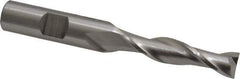 Cleveland - 13/32", 1-3/4" LOC, 1/2" Shank Diam, 3-3/4" OAL, 2 Flute, High Speed Steel Square End Mill - Single End, Uncoated, Spiral Flute, 30° Helix, Centercutting, Right Hand Cut, Right Hand Flute, Series HG-2 - Apex Tool & Supply