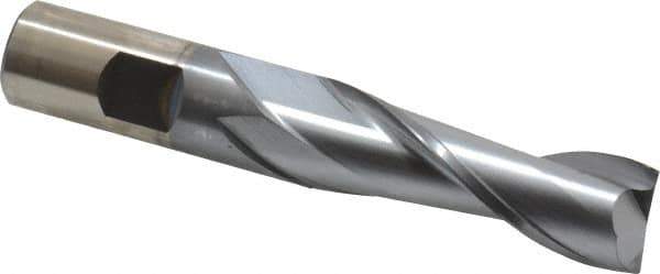 Cleveland - 3/4", 2-1/4" LOC, 3/4" Shank Diam, 4-1/2" OAL, 2 Flute, High Speed Steel Square End Mill - Single End, TiCN Finish, Spiral Flute, 30° Helix, Centercutting, Right Hand Cut, Right Hand Flute, Series HG-2 - Apex Tool & Supply
