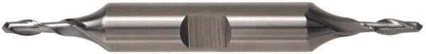 Cleveland - 7/16" Diam, 13/16" LOC, 2 Flute High Speed Steel Ball End Mill - TiCN Finish, Double End, 4-1/8" OAL, 1/2" Shank Diam, Spiral Flute - Apex Tool & Supply