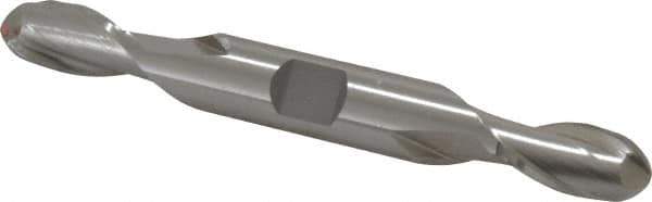 Cleveland - 7/16" Diam, 13/16" LOC, 2 Flute High Speed Steel Ball End Mill - Uncoated, Double End, 4-1/8" OAL, 1/2" Shank Diam, Spiral Flute - Apex Tool & Supply
