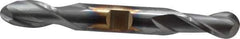 Cleveland - 1/2" Diam, 13/16" LOC, 2 Flute High Speed Steel Ball End Mill - TiCN Finish, Double End, 4-1/8" OAL, 1/2" Shank Diam, Spiral Flute - Apex Tool & Supply