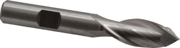 Cleveland - 7/16" Diam, 13/16" LOC, 2 Flute, 90° Point Angle, High Speed Steel Drill Mill - Uncoated, 2-1/2" OAL, 3/8" Shank Diam - Apex Tool & Supply