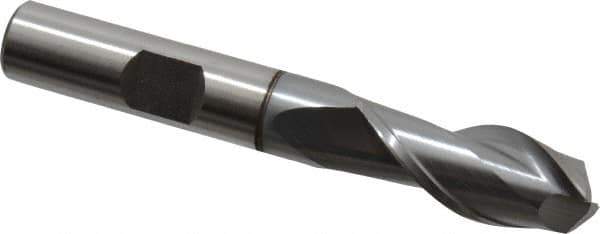 Cleveland - 7/16" Diam, 13/16" LOC, 2 Flute, 90° Point Angle, High Speed Steel Drill Mill - TiCN Finish, 2-1/2" OAL, 3/8" Shank Diam - Apex Tool & Supply