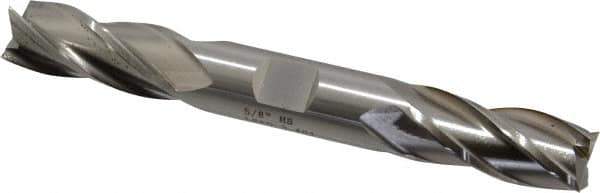 Cleveland - 5/8", 1-3/8" LOC, 5/8" Shank Diam, 5" OAL, 4 Flute, High Speed Steel Square End Mill - Double End, Uncoated, Spiral Flute, 30° Helix, Centercutting, Right Hand Cut, Right Hand Flute, Series HD-4C - Apex Tool & Supply