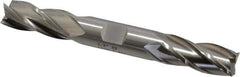 Cleveland - 5/8", 1-3/8" LOC, 5/8" Shank Diam, 5" OAL, 4 Flute, High Speed Steel Square End Mill - Double End, Uncoated, Spiral Flute, 30° Helix, Centercutting, Right Hand Cut, Right Hand Flute, Series HD-4C - Apex Tool & Supply
