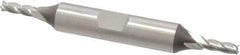 Cleveland - 9/64", 7/16" LOC, 3/8" Shank Diam, 3-1/8" OAL, 4 Flute, High Speed Steel Square End Mill - Double End, Uncoated, Spiral Flute, 30° Helix, Centercutting, Right Hand Cut, Right Hand Flute, Series HD-4C - Apex Tool & Supply