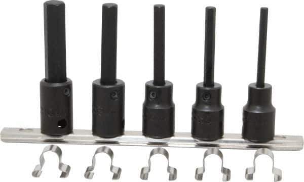 Proto - 5 Piece 3/8" Drive Metric Impact Hex Bit Socket Set - 4 to 10mm Hex - Apex Tool & Supply