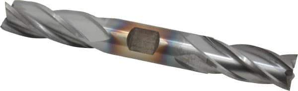 Cleveland - 5/8", 1-3/8" LOC, 5/8" Shank Diam, 5" OAL, 4 Flute, High Speed Steel Square End Mill - Double End, TiCN Finish, Spiral Flute, 30° Helix, Centercutting, Right Hand Cut, Right Hand Flute, Series HD-4C - Apex Tool & Supply