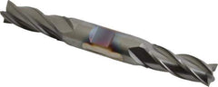 Cleveland - 17/32", 1-3/8" LOC, 5/8" Shank Diam, 5" OAL, 4 Flute, High Speed Steel Square End Mill - Double End, TiCN Finish, Spiral Flute, 30° Helix, Centercutting, Right Hand Cut, Right Hand Flute, Series HD-4C - Apex Tool & Supply