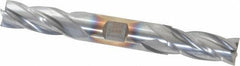 Cleveland - 19/32", 1-3/8" LOC, 5/8" Shank Diam, 5" OAL, 4 Flute, High Speed Steel Square End Mill - Double End, TiCN Finish, Spiral Flute, 30° Helix, Centercutting, Right Hand Cut, Right Hand Flute, Series HD-4C - Apex Tool & Supply