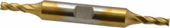 Cleveland - 5/32", 7/16" LOC, 3/8" Shank Diam, 3-1/8" OAL, 4 Flute, High Speed Steel Square End Mill - Double End, TiN Finish, Spiral Flute, 30° Helix, Centercutting, Right Hand Cut, Right Hand Flute, Series HD-4C - Apex Tool & Supply