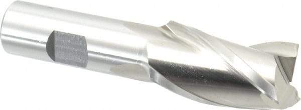 Cleveland - 1", 1-7/8" LOC, 3/4" Shank Diam, 4-1/8" OAL, 3 Flute, High Speed Steel Square End Mill - Single End, Uncoated, Spiral Flute, 30° Helix, Centercutting, Right Hand Cut, Right Hand Flute, Series HG-3 - Apex Tool & Supply