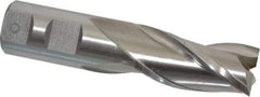 Cleveland - 1", 2" LOC, 1" Shank Diam, 4-1/2" OAL, 3 Flute, High Speed Steel Square End Mill - Single End, Uncoated, Spiral Flute, 30° Helix, Centercutting, Right Hand Cut, Right Hand Flute, Series HG-3 - Apex Tool & Supply