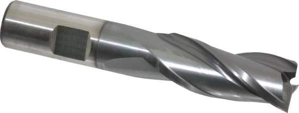 Cleveland - 11/16", 1-5/8" LOC, 5/8" Shank Diam, 3-1/4" OAL, 3 Flute, High Speed Steel Square End Mill - Single End, TiCN Finish, Spiral Flute, 30° Helix, Centercutting, Right Hand Cut, Right Hand Flute, Series HG-3 - Apex Tool & Supply