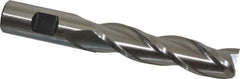 Cleveland - 3/4", 3" LOC, 3/4" Shank Diam, 5-1/4" OAL, 3 Flute, High Speed Steel Square End Mill - Single End, Uncoated, Spiral Flute, 30° Helix, Centercutting, Right Hand Cut, Right Hand Flute, Series HG-3 - Apex Tool & Supply