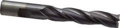 Cleveland - 5/8", 2-1/2" LOC, 5/8" Shank Diam, 4-5/8" OAL, 3 Flute, High Speed Steel Square End Mill - Single End, TiCN Finish, Spiral Flute, 30° Helix, Centercutting, Right Hand Cut, Right Hand Flute, Series HG-3 - Apex Tool & Supply