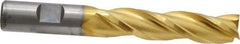 Cleveland - 5/8", 2-1/2" LOC, 5/8" Shank Diam, 4-5/8" OAL, 3 Flute, High Speed Steel Square End Mill - Single End, TiN Finish, Spiral Flute, 30° Helix, Centercutting, Right Hand Cut, Right Hand Flute, Series HG-3 - Apex Tool & Supply