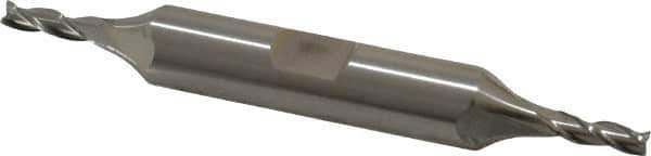 Cleveland - 1/8", 3/8" LOC, 3/8" Shank Diam, 3-1/16" OAL, 3 Flute, High Speed Steel Square End Mill - Double End, Uncoated, Spiral Flute, 30° Helix, Centercutting, Right Hand Cut, Right Hand Flute, Series HD-3 - Apex Tool & Supply