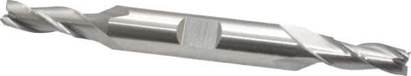 Cleveland - 1/4", 5/8" LOC, 3/8" Shank Diam, 3-3/8" OAL, 3 Flute, High Speed Steel Square End Mill - Double End, Uncoated, Spiral Flute, 30° Helix, Centercutting, Right Hand Cut, Right Hand Flute, Series HD-3 - Apex Tool & Supply