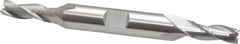 Cleveland - 1/4", 5/8" LOC, 3/8" Shank Diam, 3-3/8" OAL, 3 Flute, High Speed Steel Square End Mill - Double End, Uncoated, Spiral Flute, 30° Helix, Centercutting, Right Hand Cut, Right Hand Flute, Series HD-3 - Apex Tool & Supply