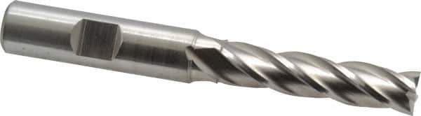 Cleveland - 13/32", 1-3/4" LOC, 1/2" Shank Diam, 3-3/4" OAL, 4 Flute, High Speed Steel Square End Mill - Single End, Uncoated, Spiral Flute, 30° Helix, Centercutting, Right Hand Cut, Right Hand Flute, Series HG-4C - Apex Tool & Supply