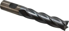 Cleveland - 3/4", 3" LOC, 3/4" Shank Diam, 5-1/4" OAL, 4 Flute, High Speed Steel Square End Mill - Single End, TiCN Finish, Spiral Flute, 30° Helix, Centercutting, Right Hand Cut, Right Hand Flute, Series HG-4C - Apex Tool & Supply